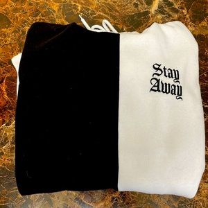 Stay away Black and White Hoodie